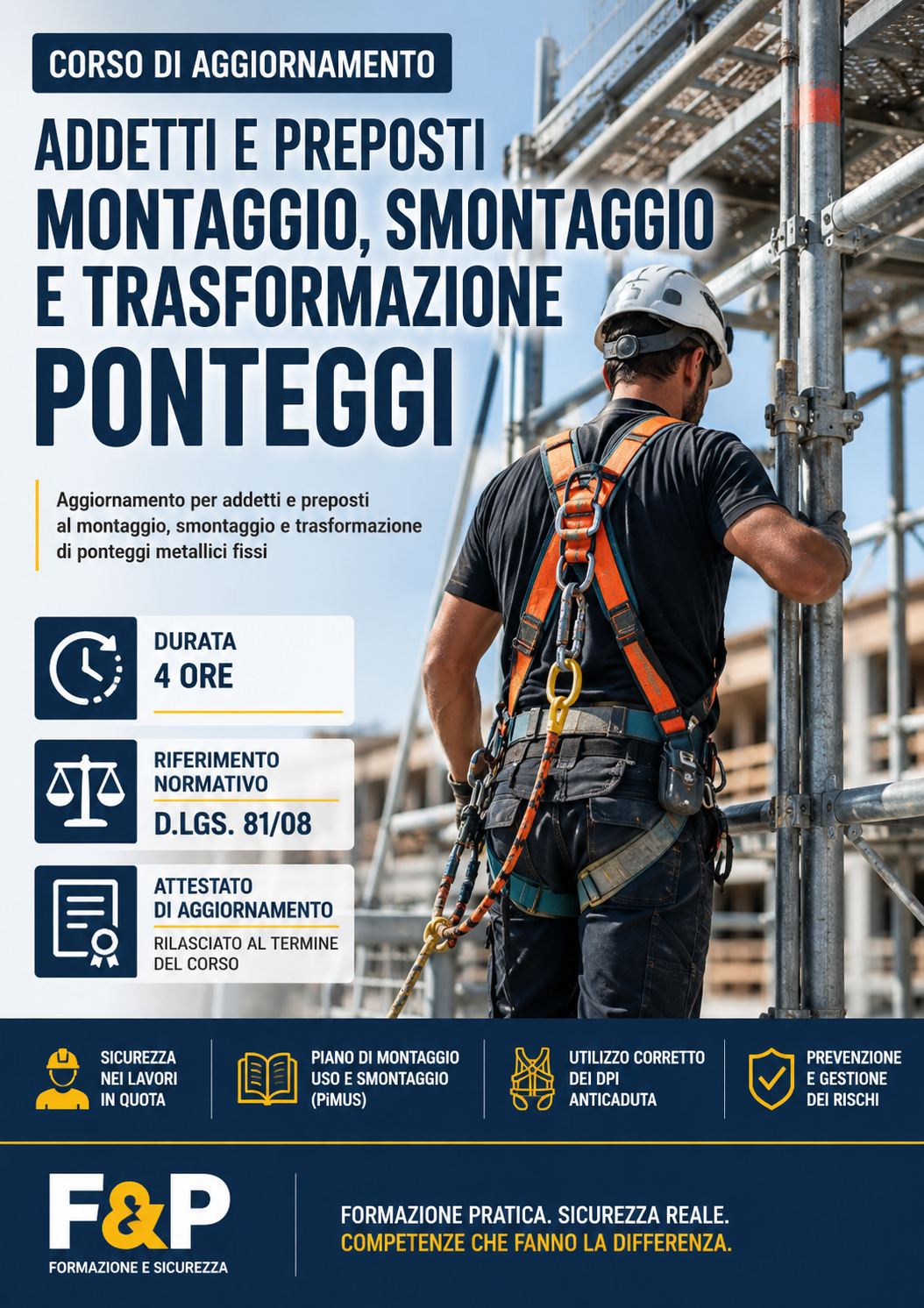 Aggiornamento ponteggi per addetti e preposti al montaggio smontaggio e trasformazione ponteggi