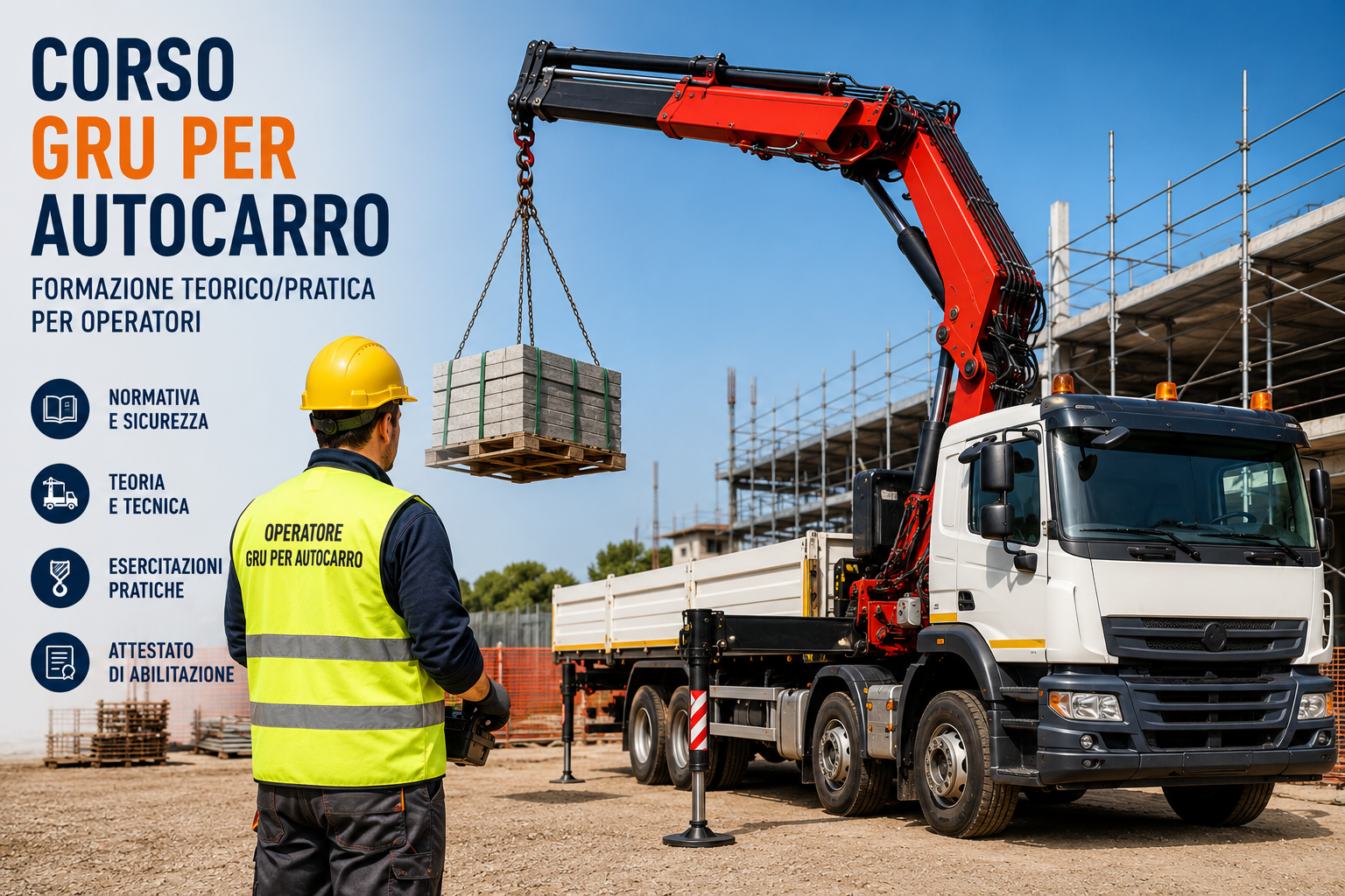 Corso gru per autocarro con addestramento pratico operatori